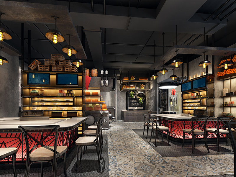 杭州瑪雅鐵板燒餐飲店裝修設(shè)計(jì)案