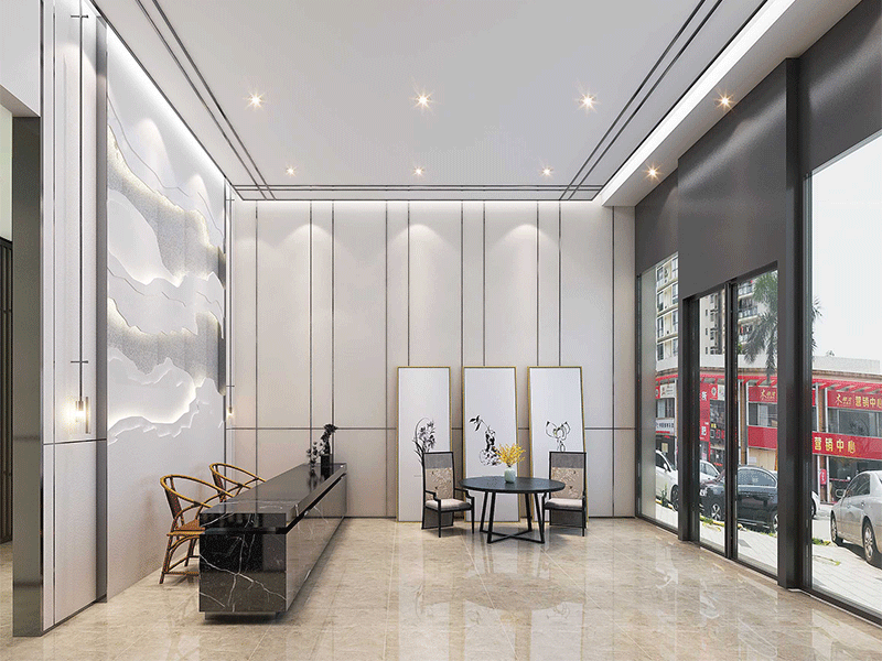 大型新中式辦公室裝修設(shè)計(jì)效果圖