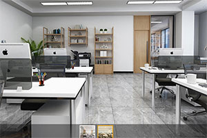 400方現代簡約辦公室裝修設計案例全景圖