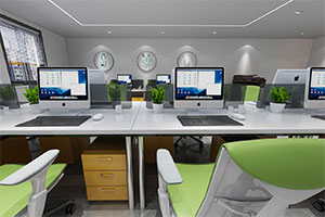 現代簡約老總辦公室裝修設計全景效果圖