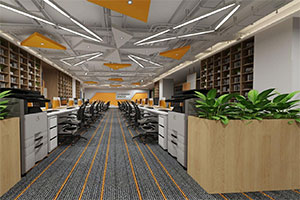 1300方辦公室裝修設計全景圖