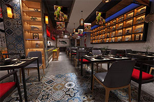 日本餐飲店裝修設(shè)計全景圖