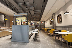 簡約快餐店裝修設計全景圖