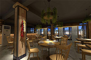 鄉村式餐飲店裝修設計全景案例