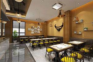 700方牛排餐廳裝修設(shè)計全景案例