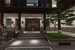 大型復(fù)古餐廳裝修設(shè)計全景圖