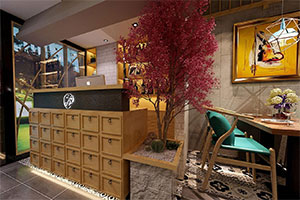 魚很忙餐飲店裝修設(shè)計全景效果圖