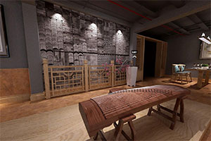 新中式大型餐廳裝修設計全景圖